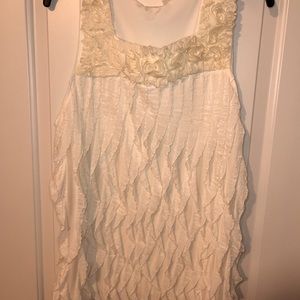 Sleeveless eggshell white blouse